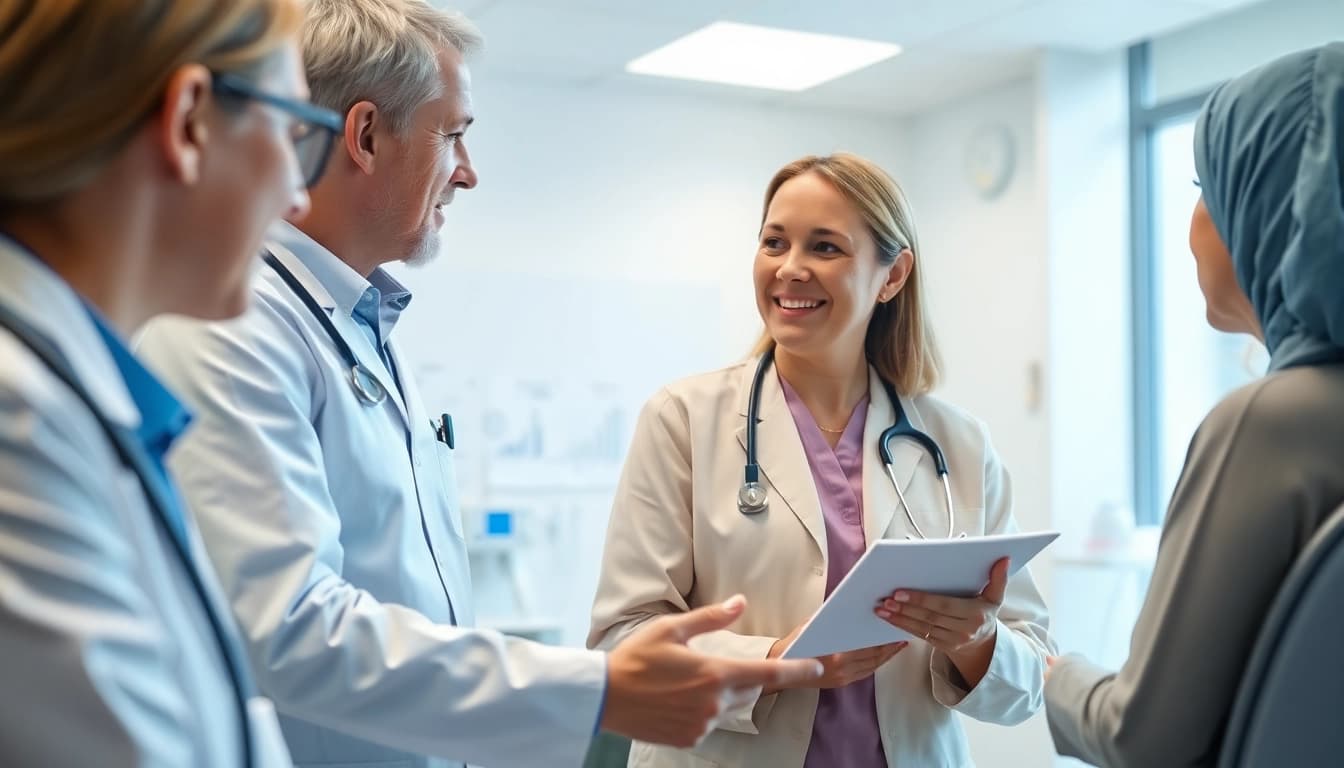 driada medical: Fachärztliche Beratung in moderner Klinik, mit dem Fokus auf Patienteninteraktion.