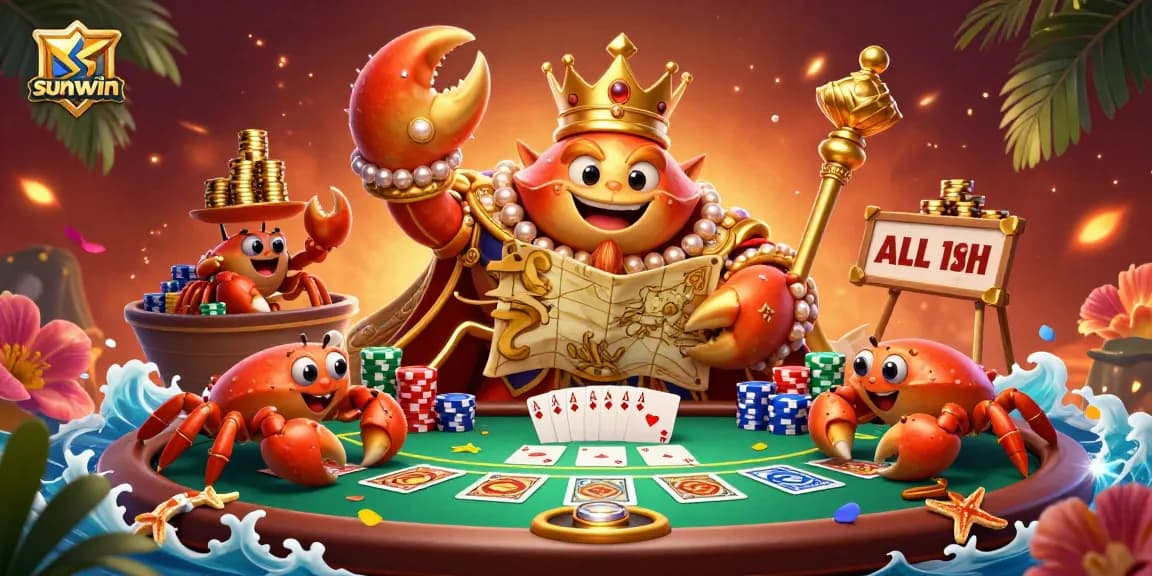Experience the excitement of sunwin casino with a vibrant poker scene full of animated characters and dynamic gaming elements.