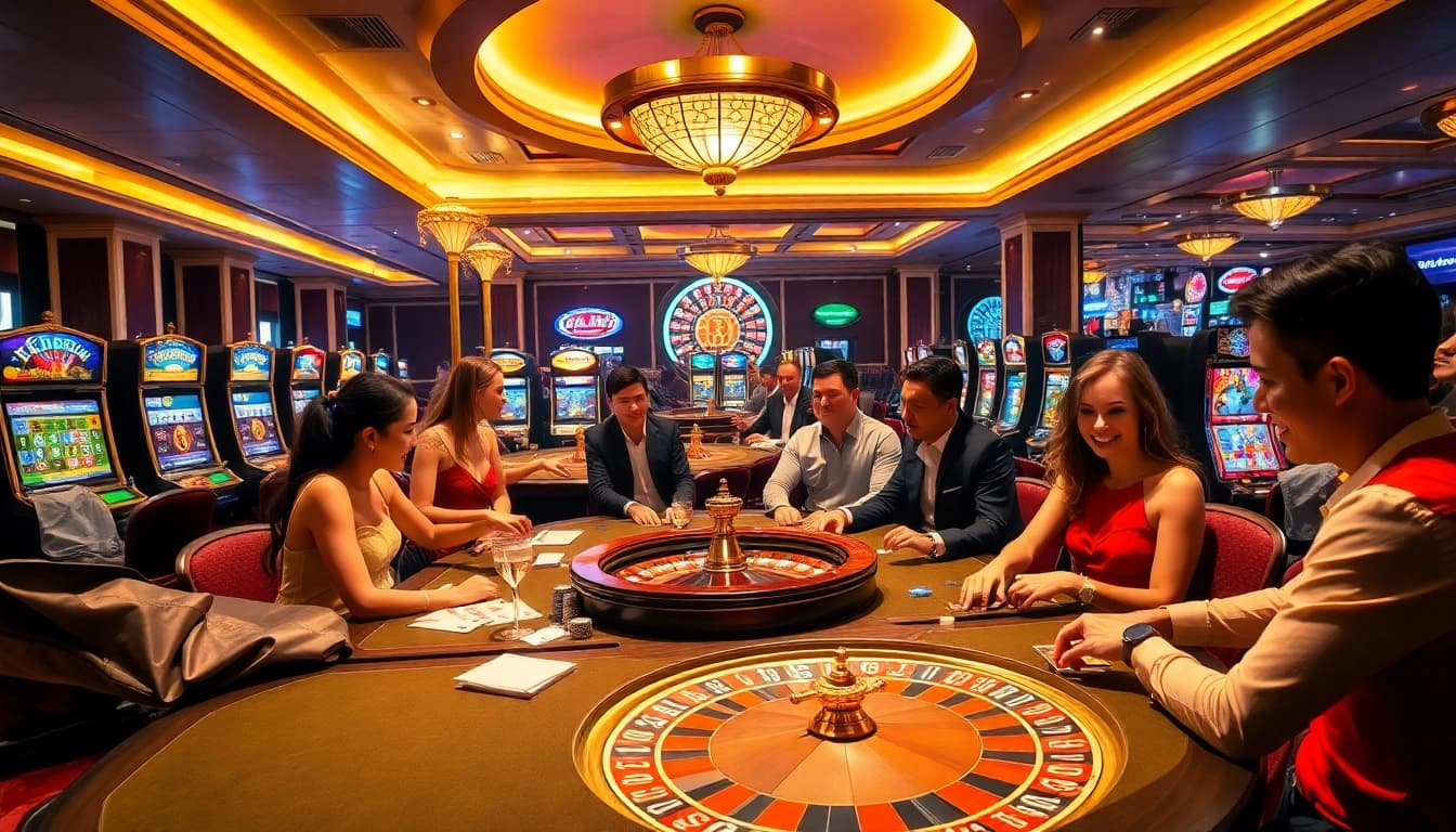 Trải nghiệm lối chơi đầy hồi hộp tại LUCK8 và LUCKY8 khi người chơi tham gia các trò chơi bài và máy đánh bạc sôi động.