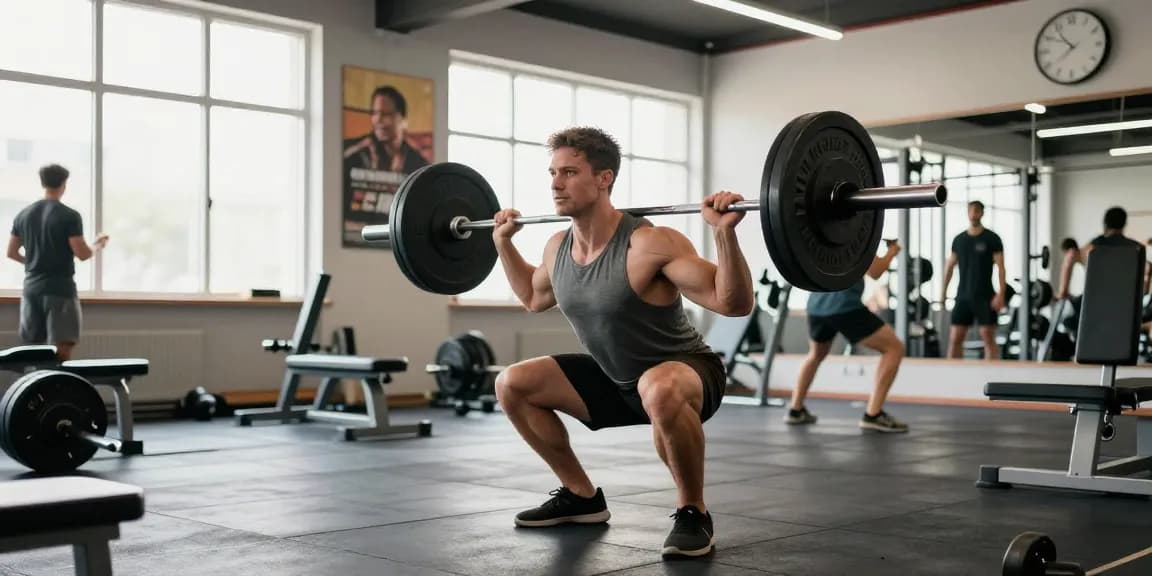 Bodybuilder im Anabolika Shop beim intensiven Workout, um Muskelmasse aufzubauen.