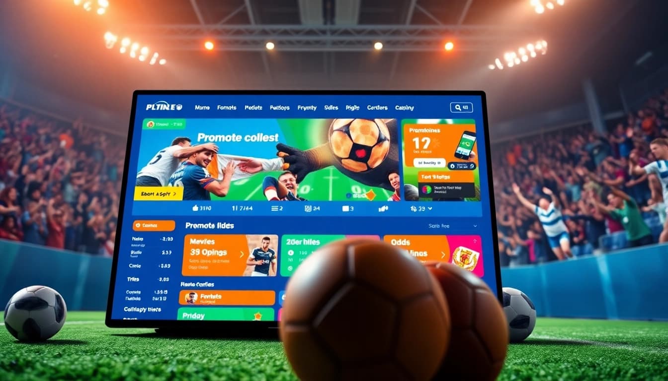 Dynamic homepage of a trang cá cược bóng đá website showcasing vibrant promotions and betting options.