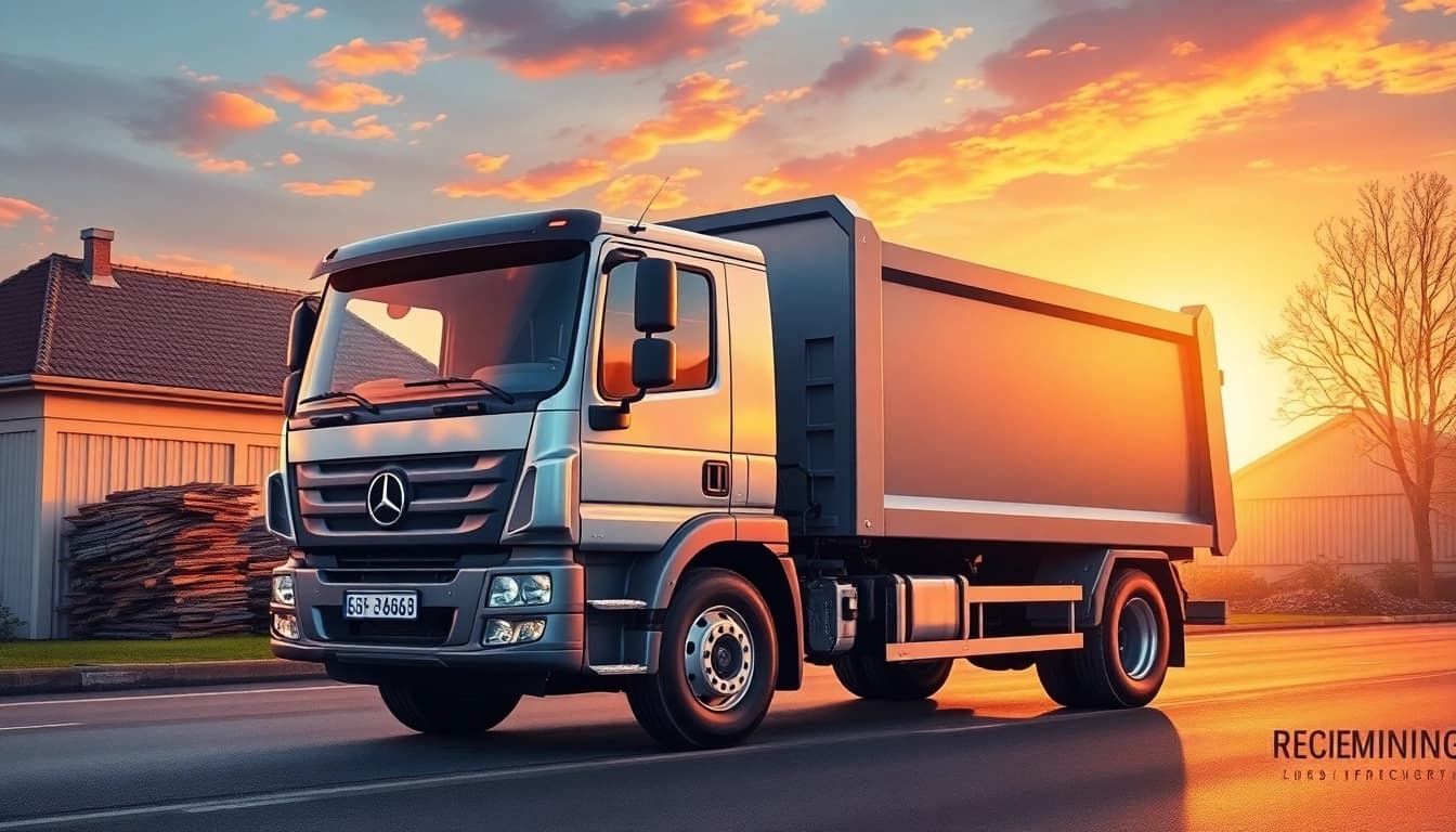 Efficient Schrottabholung Remscheid service collecting scrap metal with a modern truck.