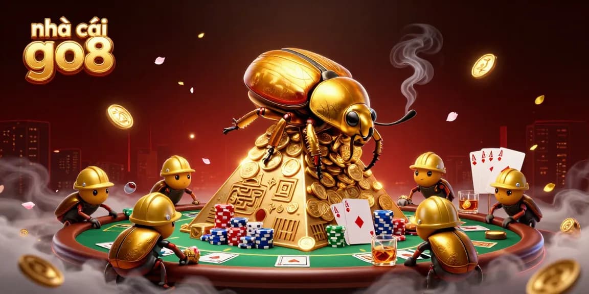 Engage with nhà cái go8 by winning big at exciting online casino games, featuring colorful poker elements.
