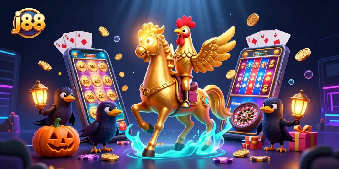 Win big with j88's immersive casino experience, featuring intricate gaming elements and enchanting characters.