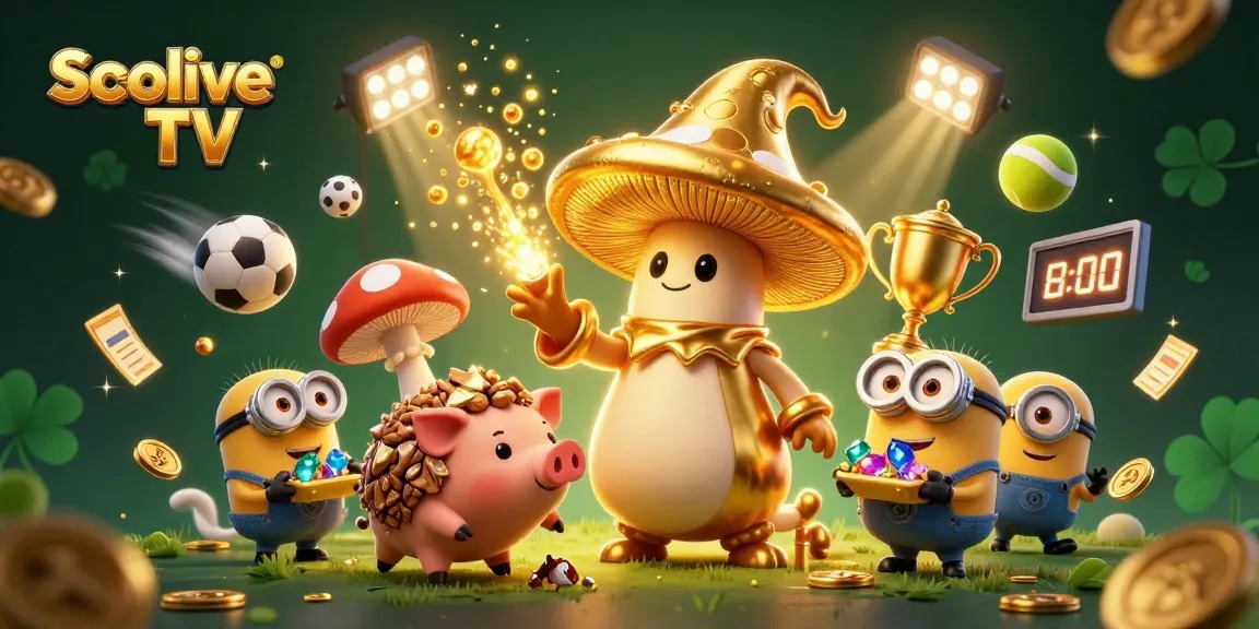 Experience the thrill of sports betting with Socolive TV in this vibrant illustration featuring dynamic characters and elements.