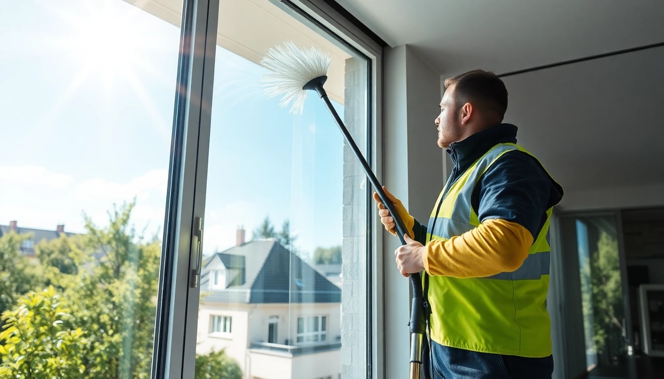 Fensterputzer in Coesfeld reinigt strahlend saubere Fenster professionell.