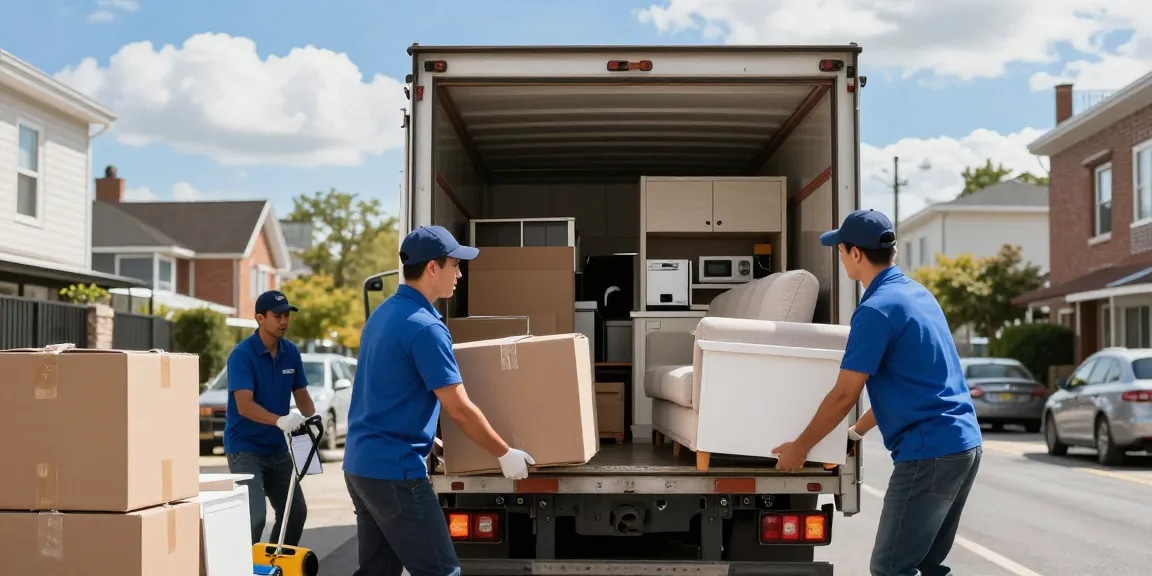 Umzugsunternehmen Darmstadt beim sicheren Einladen von Möbeln in einen Transporter