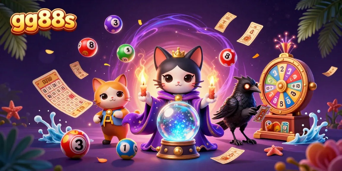 Win big with gg88s while exploring colorful lottery elements and fantastical characters in an exciting casino scene.