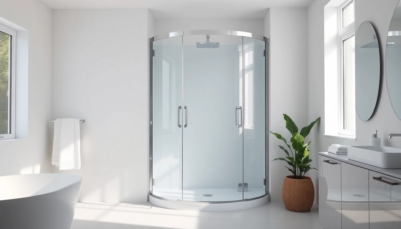 Duschkabine 80x80 in einem modernen Badezimmer mit klaren Linien und Heliban.