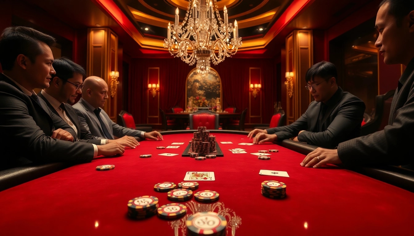 Players enjoying a high-stakes poker game with CM 88 chips in a luxurious casino.