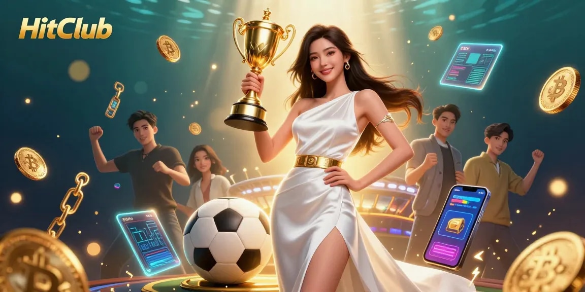Engage with HitClub's exciting sports betting and casino scene, showcasing victory and high stakes.