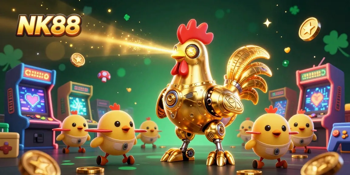 Elevate your gameplay with NK88's vibrant casino atmosphere featuring animated characters and exciting game elements.