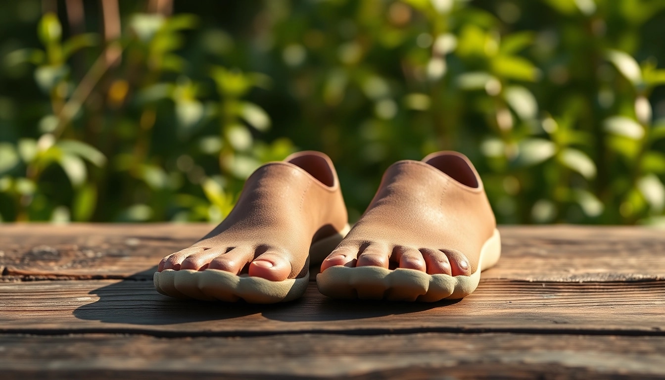 Barefoot shoes in a natural setting highlighting their flexibility and comfort.