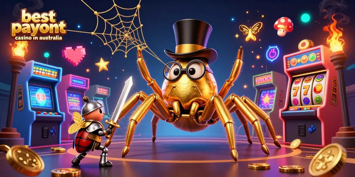 Experience the excitement of the best payout casino in australia in this dynamic 3D scene filled with vibrant gaming elements.