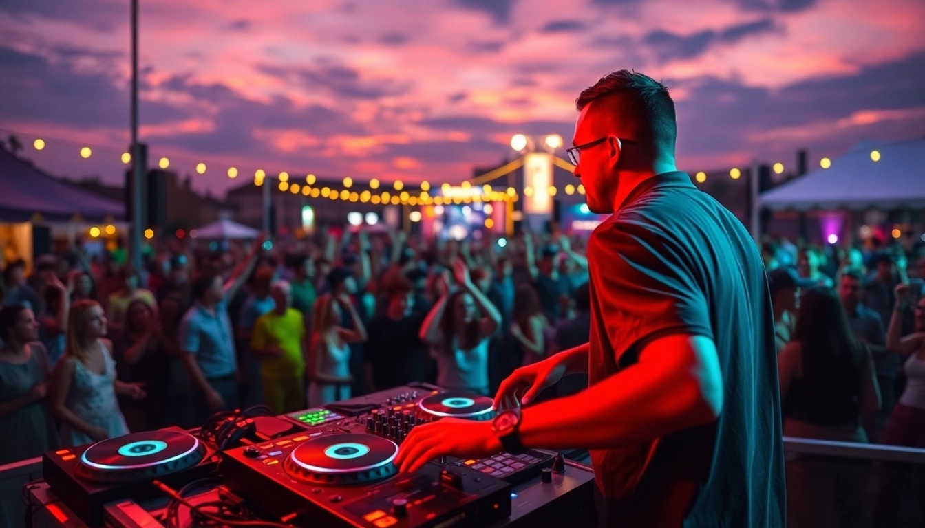 DJ in München begeistert das Publikum auf einem lebhaften Festival.