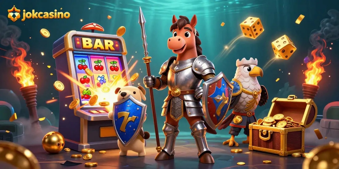 Engage with the exciting baccarat experience at jokacasino with medieval characters and jackpot elements.