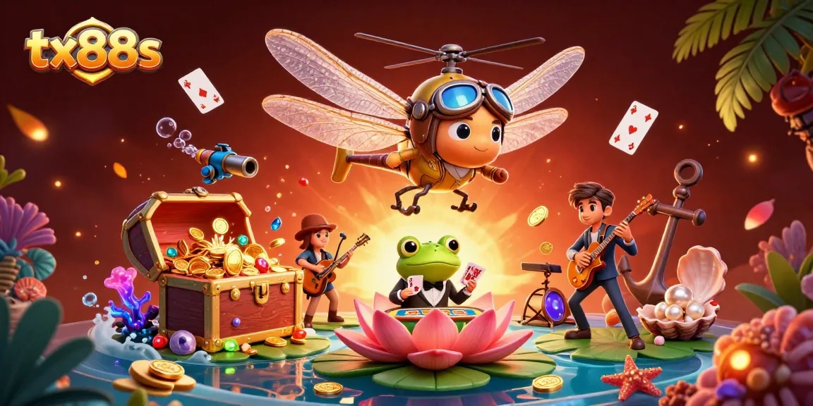 Experience the thrill of tx88s with a vibrant 3D casino scene of games, action, and winning!