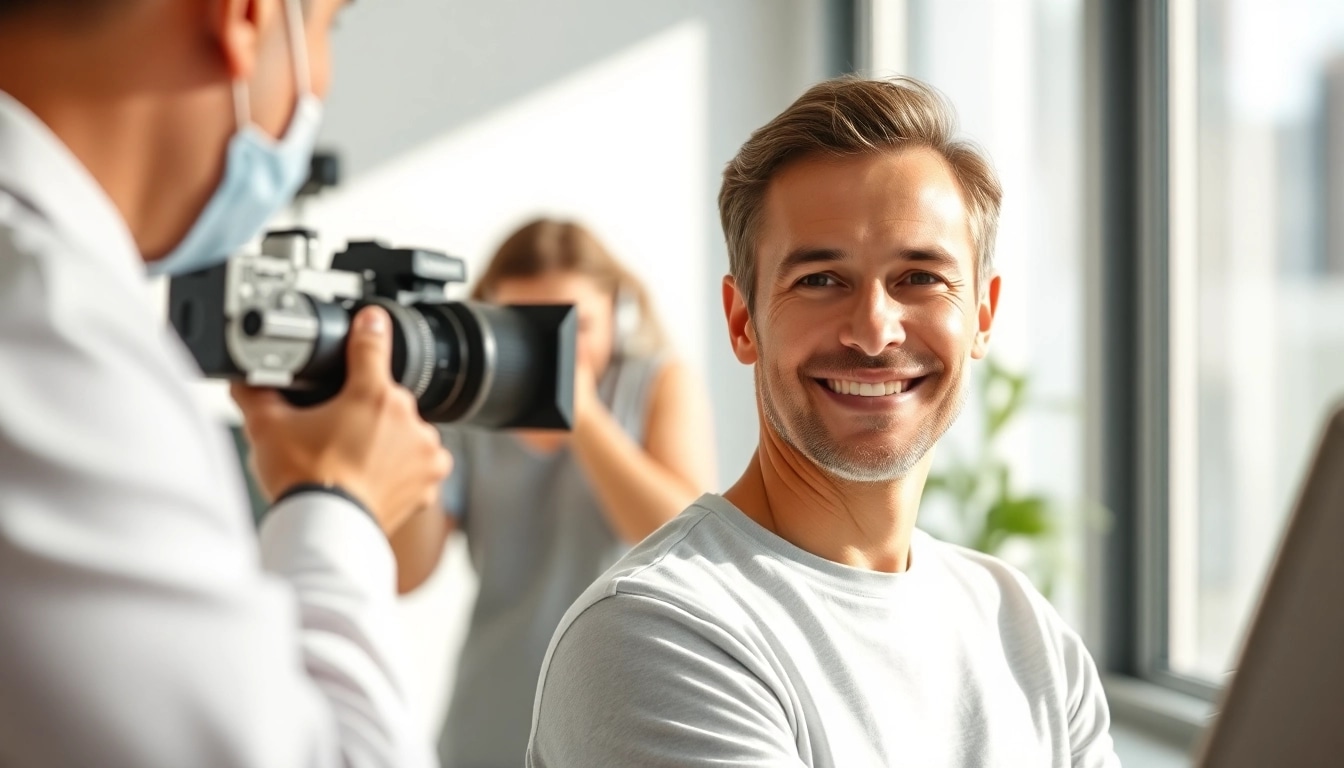Professionelle Fotografie in der Arztpraxis München, die einen Patienten während der Konsultation zeigt.