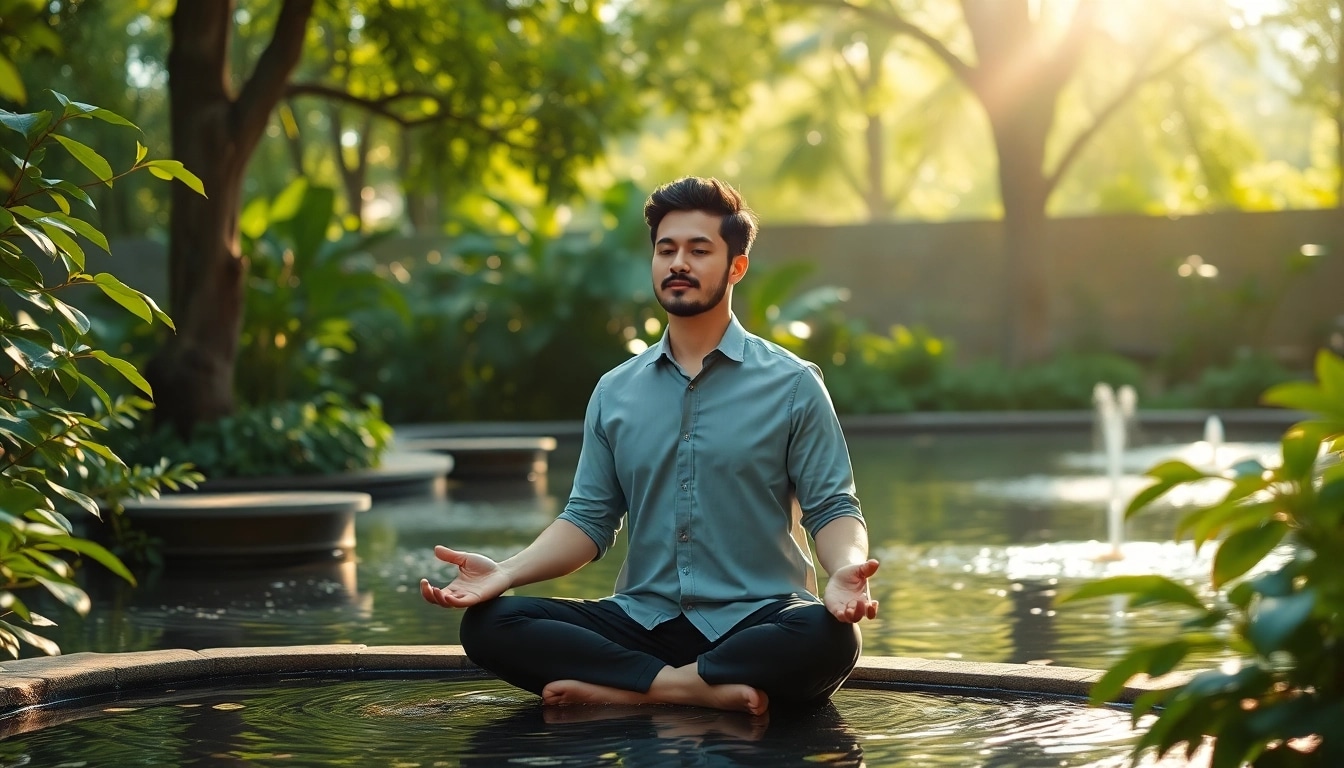 Enhance your emotional wellbeing with a serene meditation scene showcasing tranquility and peace.
