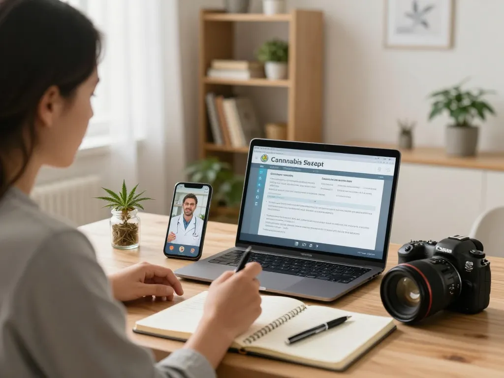 Patient, der ein Cannabis Rezept durch eine Telemedizinberatung erhält.