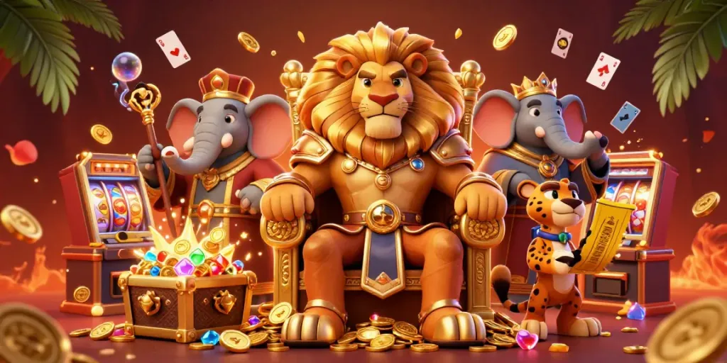 Das belebte Schwarzkümmelöl Casino-Vergnügen mit Löwenkönig, Elefantenberater und Gepard-Boten.