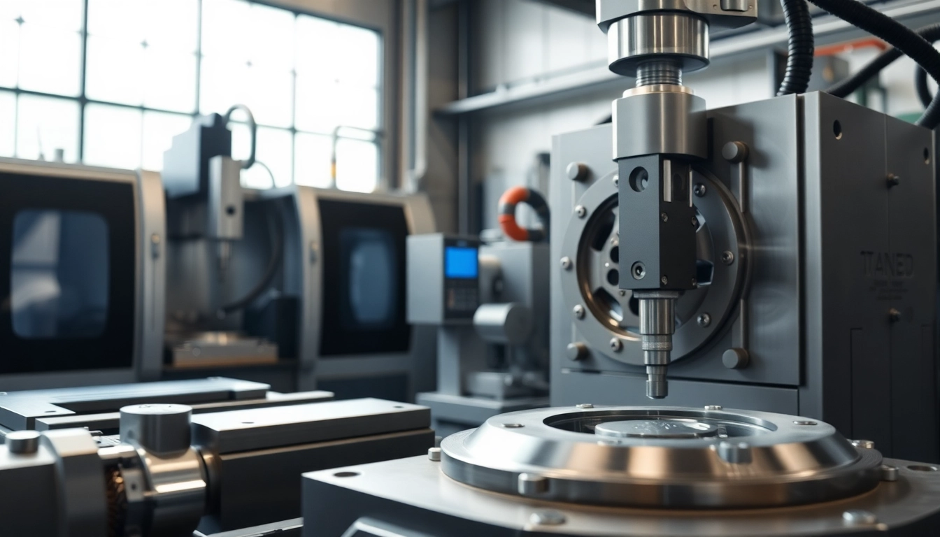 CNC bearbeitung metall in einem modernen Werkstatt mit fortschrittlichen Maschinen.