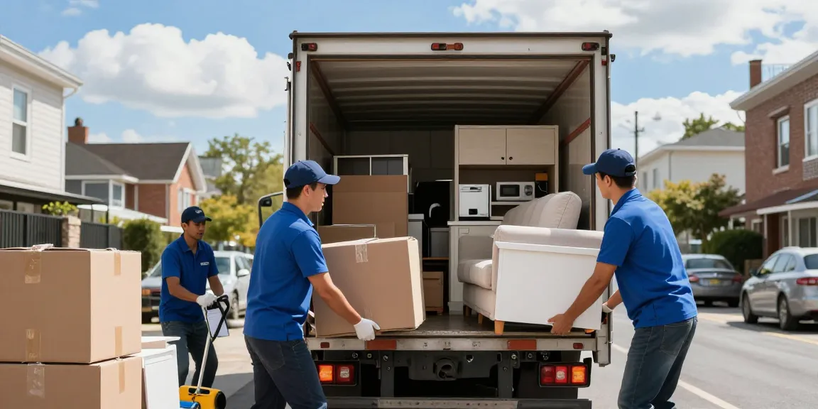 Umzugsunternehmen Darmstadt beim sicheren Einladen von Möbeln in einen Transporter