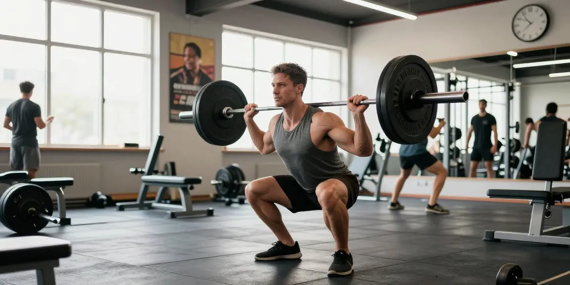 Bodybuilder im Anabolika Shop beim intensiven Workout, um Muskelmasse aufzubauen.