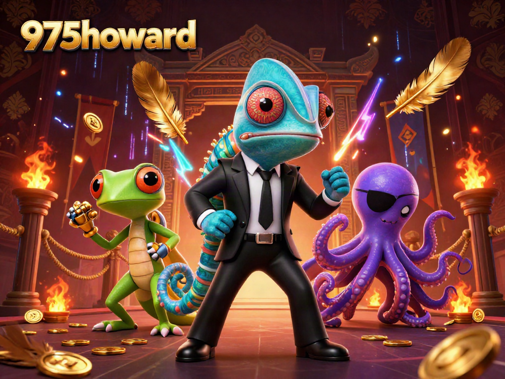 Engage with the vibrant action at 975howard, featuring a colorful 3D casino scene with unique characters.