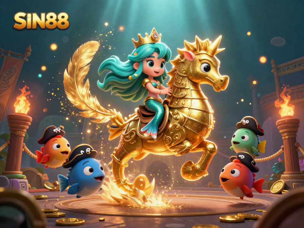 Experience thrilling gaming with SIN88's exciting mermaid adventure in a vibrant underwater scene.