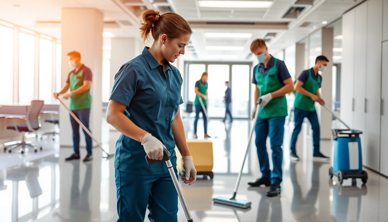 Gebäude mit Herz Team provides professional cleaning services in a modern office.