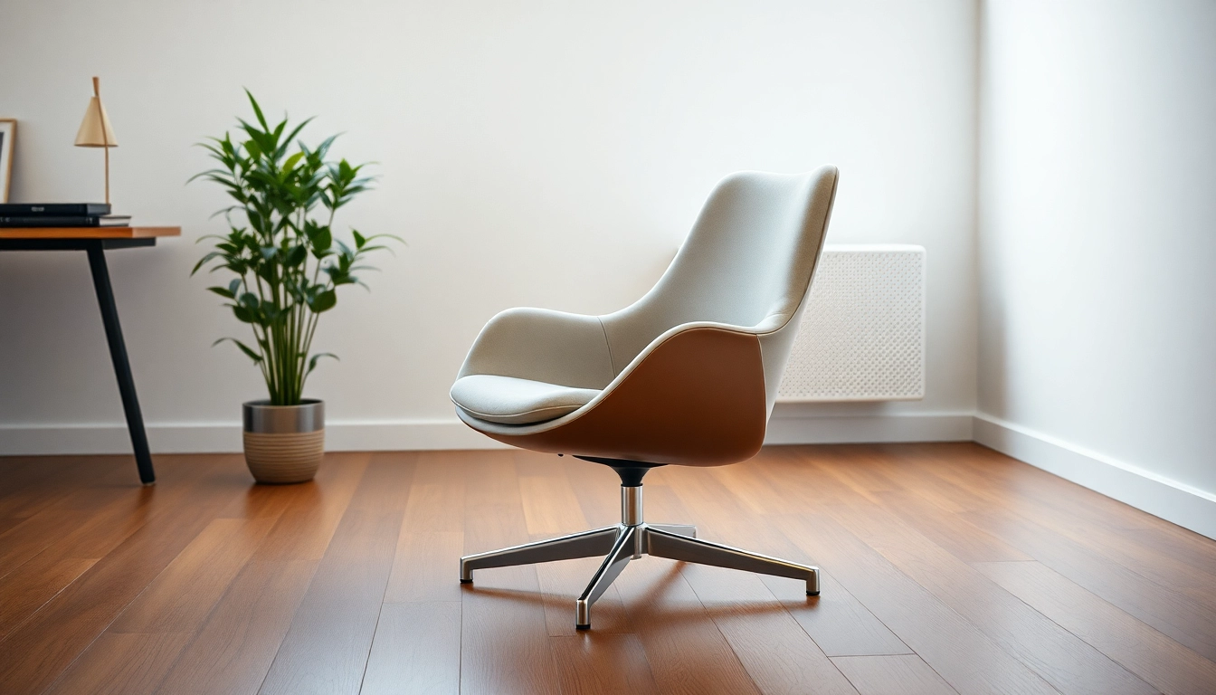 Refurbished Vitra chair showcased in a minimalist office with elegant features.