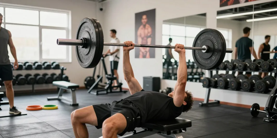 Erfolgreiche Athleten im Selliza Shop Fitnessstudio, die für Krafttraining trainieren.
