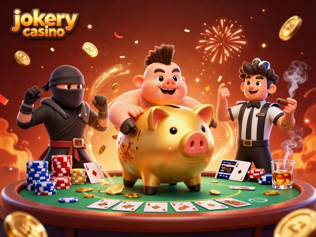 Engage with the thrill at Jokery Casino, featuring exciting gaming elements and vibrant characters.