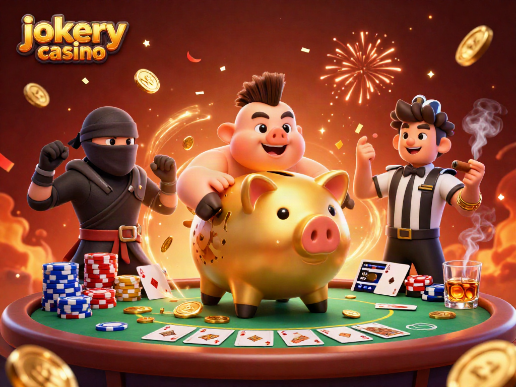 Engage with the thrill at Jokery Casino, featuring exciting gaming elements and vibrant characters.