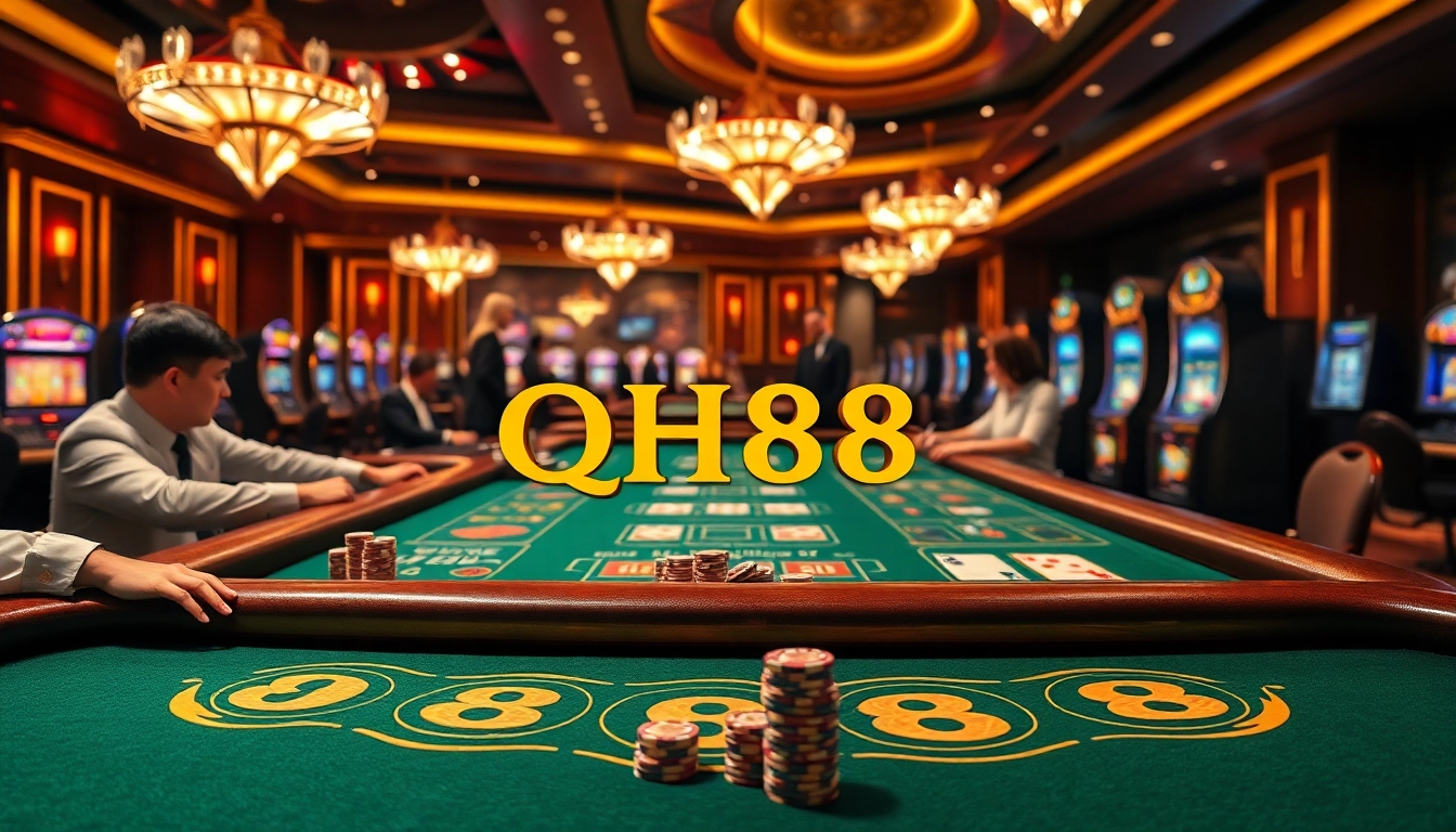 Experience thrilling QH88 gaming with professional dealers showcasing luxury casinos and excitement.