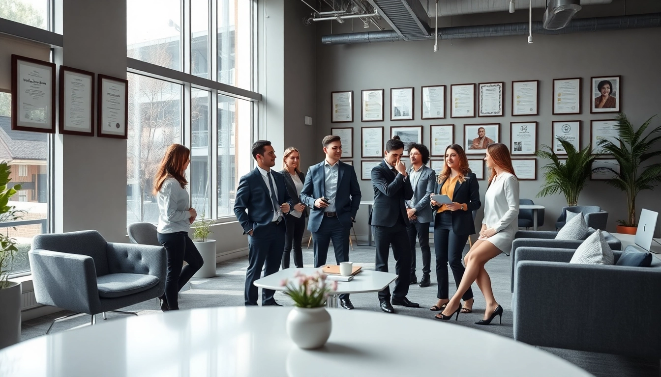 Professionals collaborating in a modern office, embodying the role of Headhunter Solingen.
