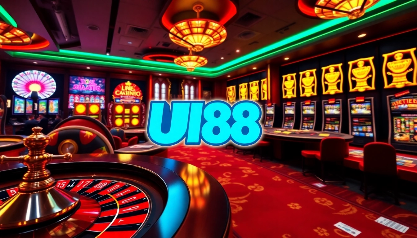 Players enjoying exciting games at UU88's vibrant online casino with roulette and slots.