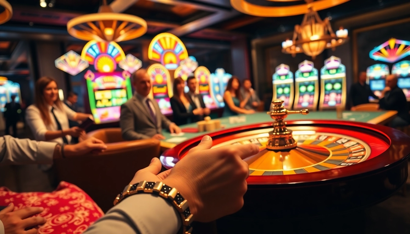 Players enjoying high-stakes poker at casino 6789, showcasing excitement and strategy.