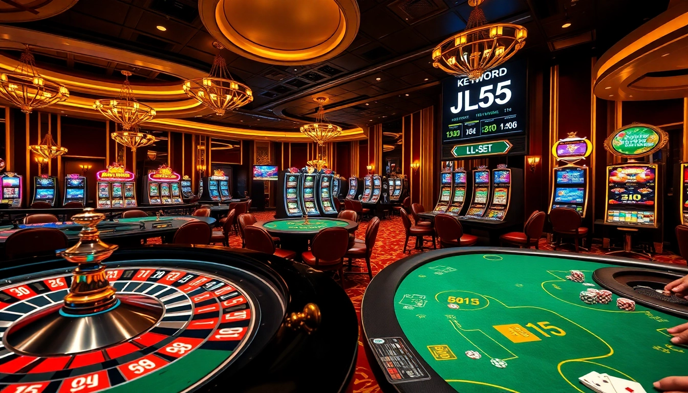 Players enjoying high-stakes games at a casino featuring the luxury of JL55 excitement.