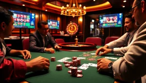 Experience the excitement of mv88 at a luxurious poker table with vibrant chips and cards.