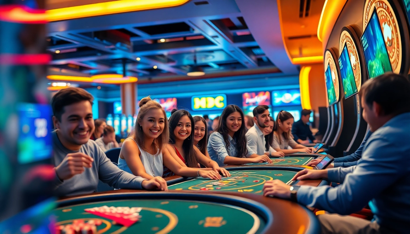 Experience the excitement of online gaming at Go8 with diverse players enjoying casino games.