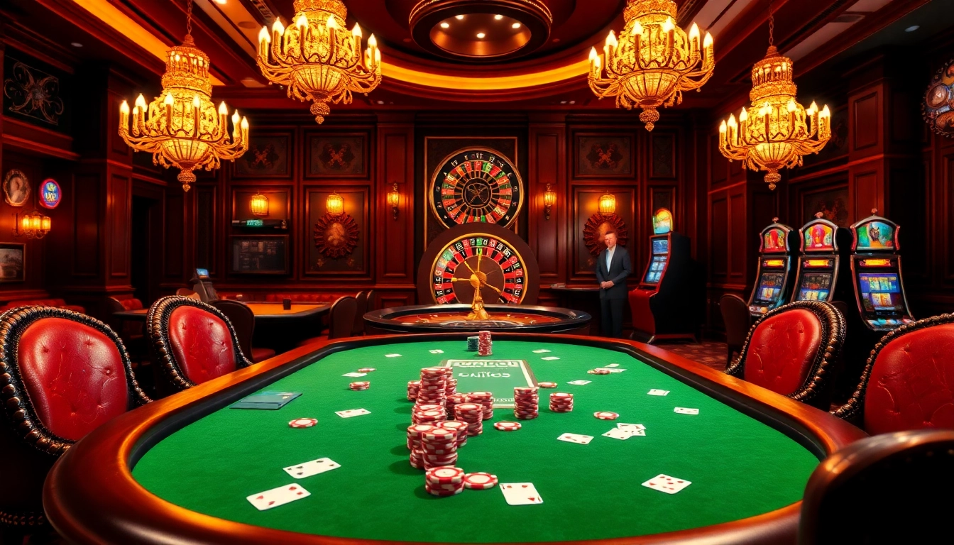 Experience the thrill of gambling at https://da88.trading/ with vibrant poker chips and cards on a luxurious table.