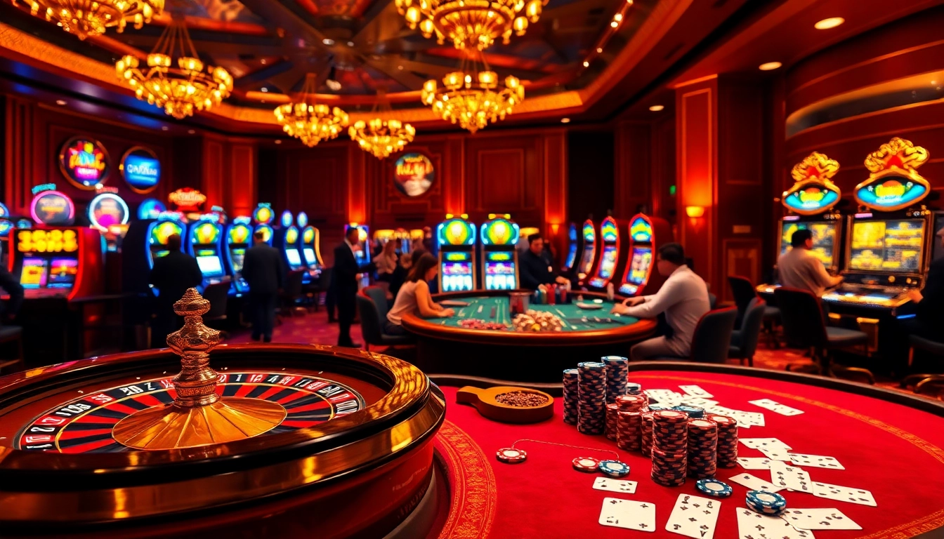 Experience the thrill of gaming at https://fa88.exchange/ with exciting casino visuals including roulette, poker, and slot machines.