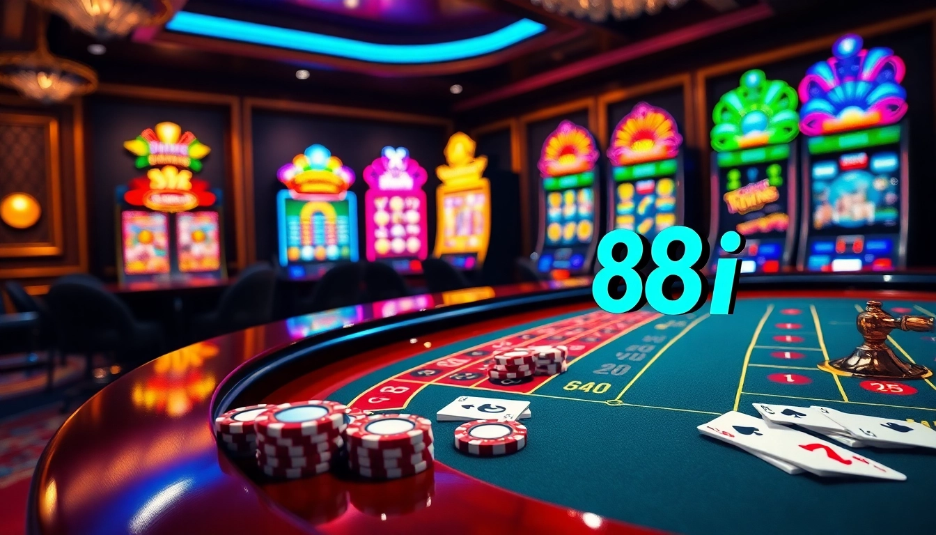 Experience the thrill of the 88i game with vibrant casino visuals showcasing dynamic online gambling elements.