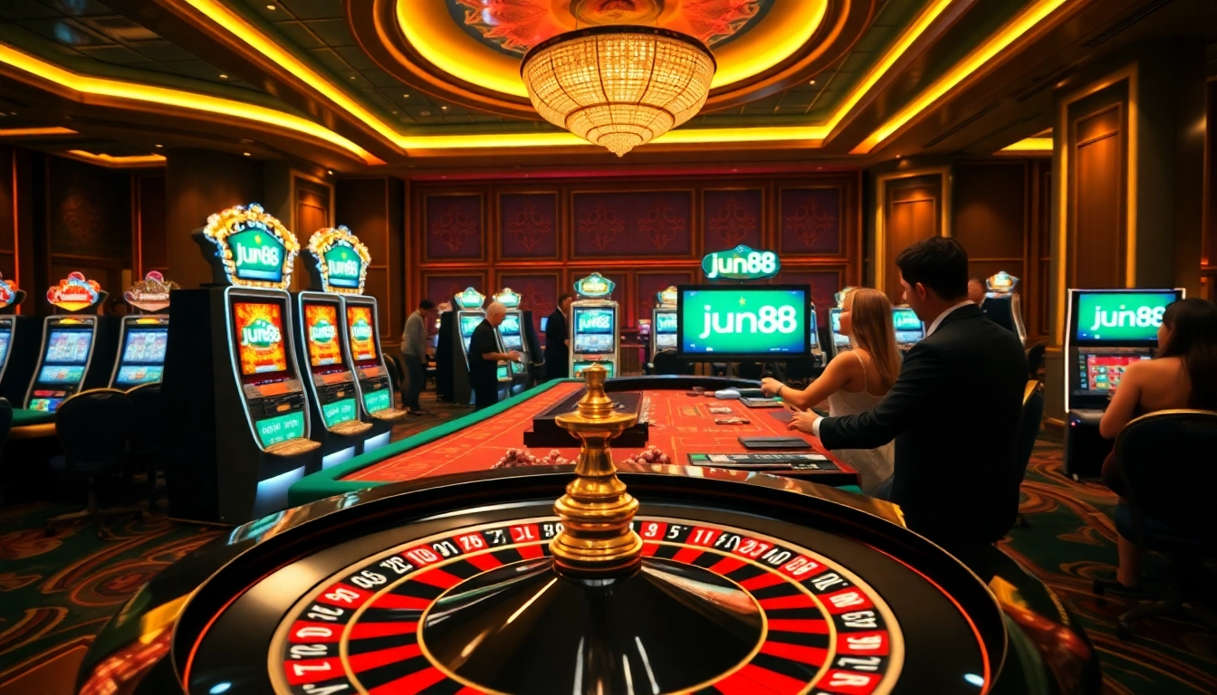 Experience the thrill of jun88 with stunning online casino visuals showcasing gaming excitement.