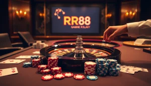 Experience the thrill of RR88 with vibrant casino tables and poker action.