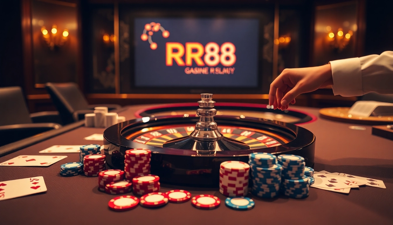 Experience the thrill of RR88 with vibrant casino tables and poker action.