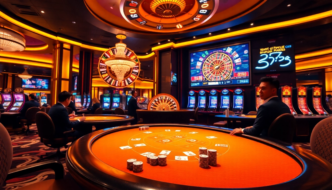 Engaging gamblers at BJ38 casino with vibrant tables and thrilling games.