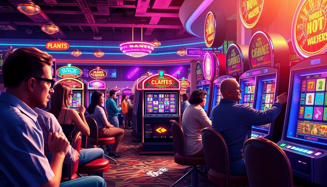 ทดลองเล่นสล็อต ด้วยสล็อตแมชชีนโบราณที่มีแสงไฟกระพริบในคาสิโนที่มีชีวิตชีวา